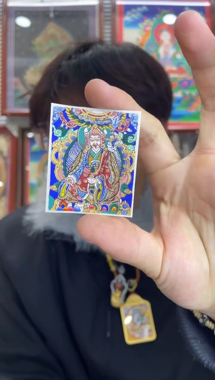 吊坠莲花生 纯手绘唐卡（非质量问题 不退不换）