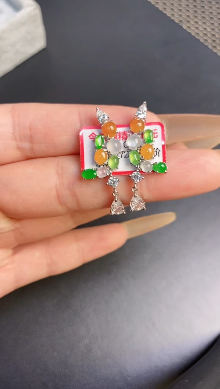 银S925镶嵌戒指翡翠天然