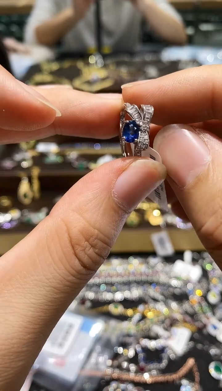 【闪购商品】蓝宝石戒指银S925镶嵌戒指