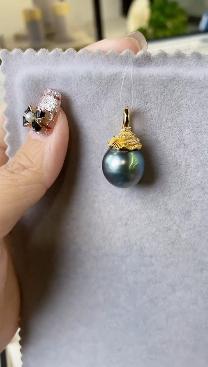 【闪购商品】海水珍珠吊坠(不含链)银S925镶嵌13-14海水珍珠吊坠