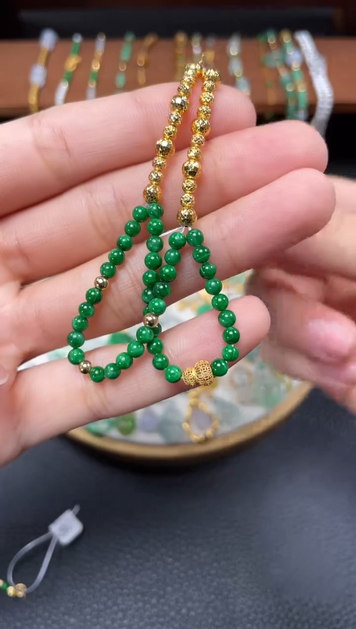 【闪购商品】翡翠套链18K金镶嵌一个   JK688