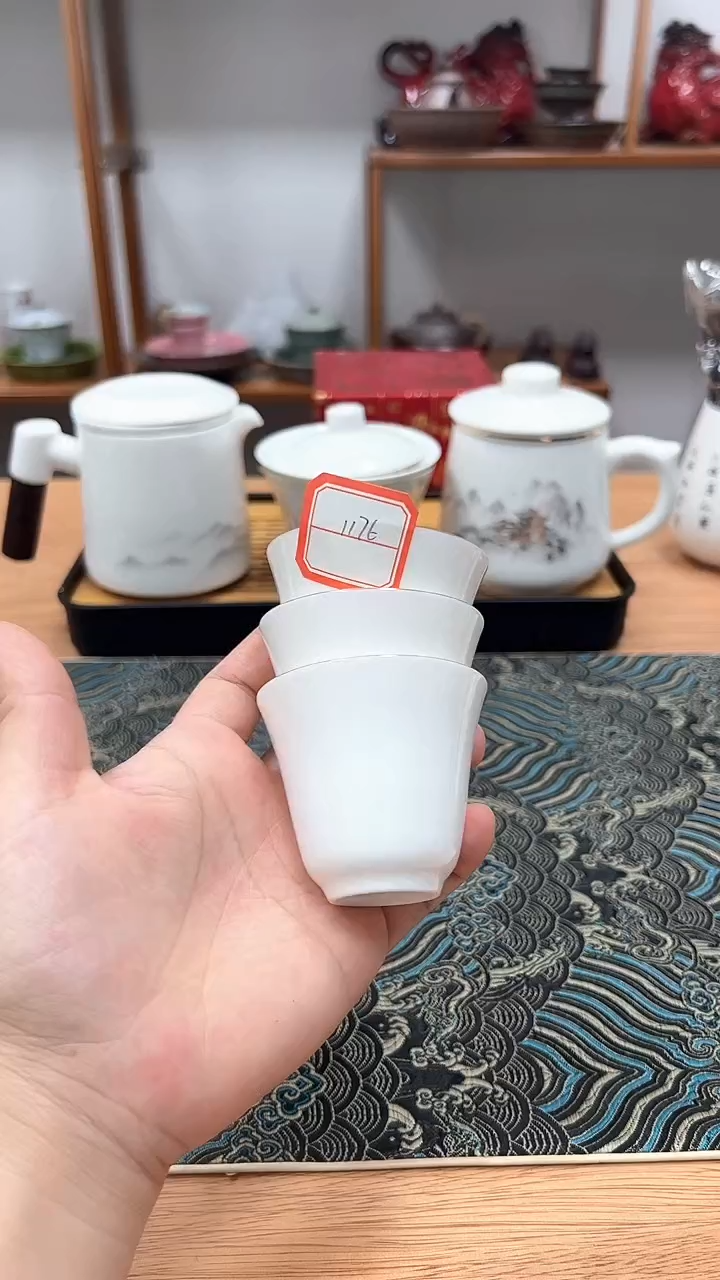 德化陶瓷茶具3个茶杯1176