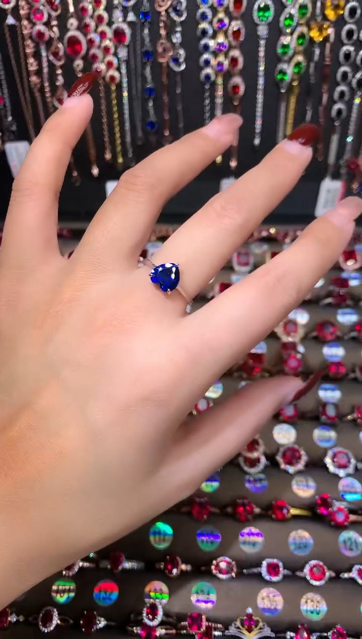 【闪购商品】蓝宝石戒指银S925镶嵌银色