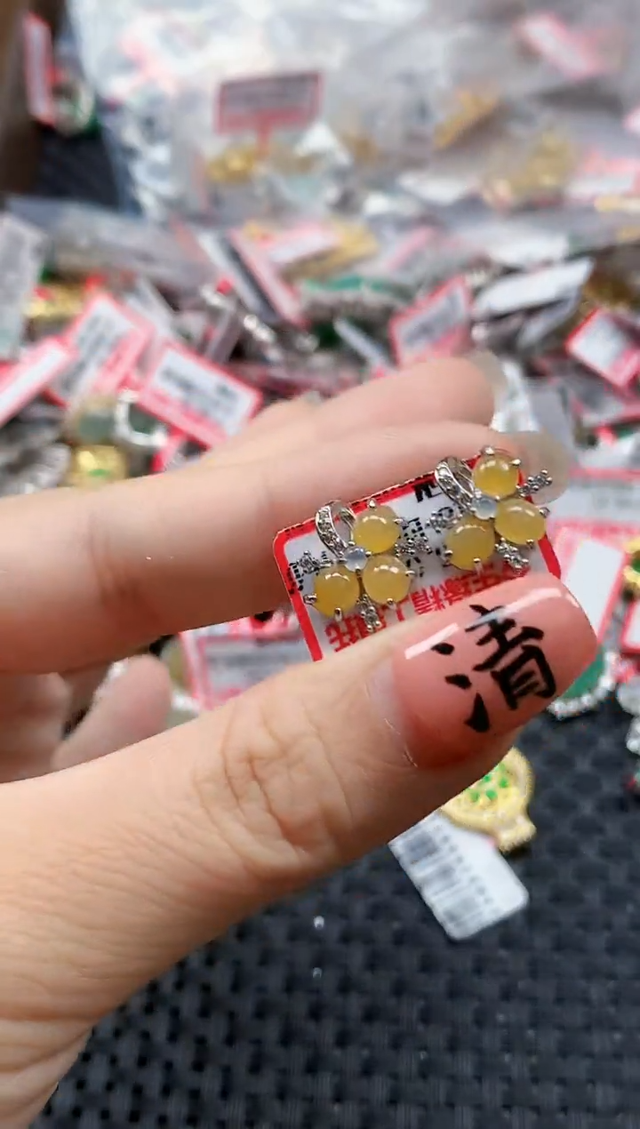 银S925镶嵌戒指翡翠天然A货缅甸翡翠