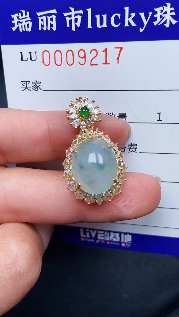 【闪购商品】翡翠颈饰银S925镶嵌9217