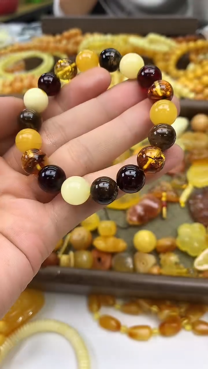 裸石蜜蜡未镶嵌手串卡11