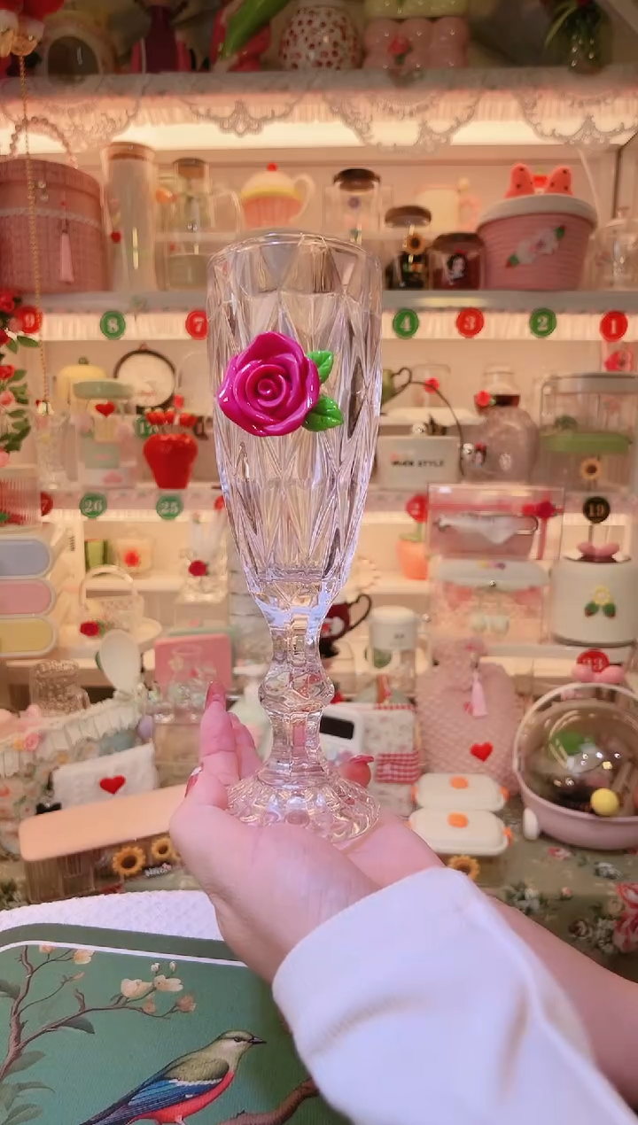 玫瑰花红酒杯——手工制作品质好！