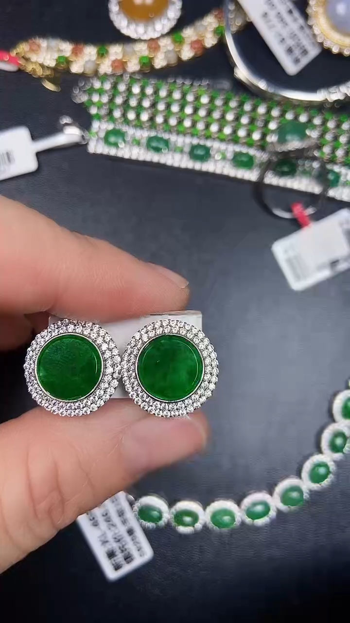 银S925镶嵌戒指翡翠4444