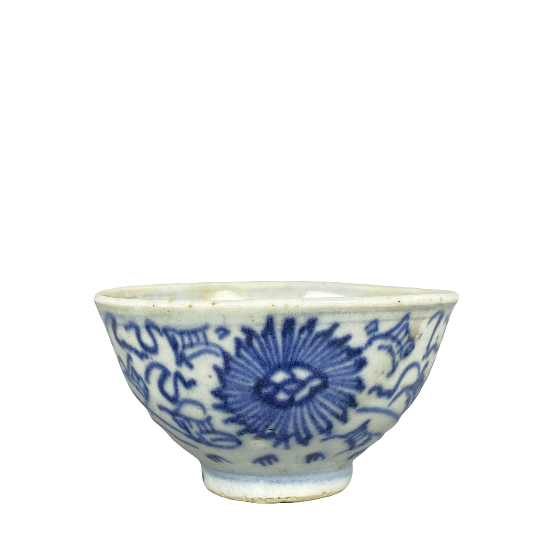 【022011120】清代 青花花卉杯（瓷器一）