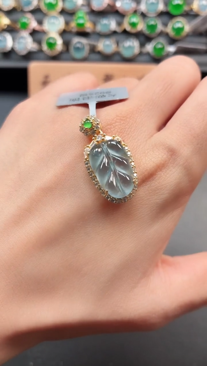 银S925镶嵌戒指翡翠111