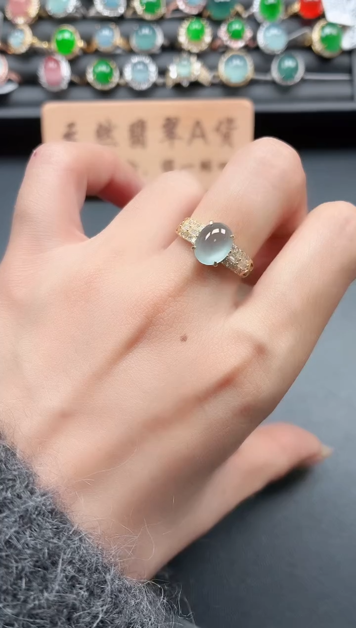 银S925镶嵌戒指翡翠11111