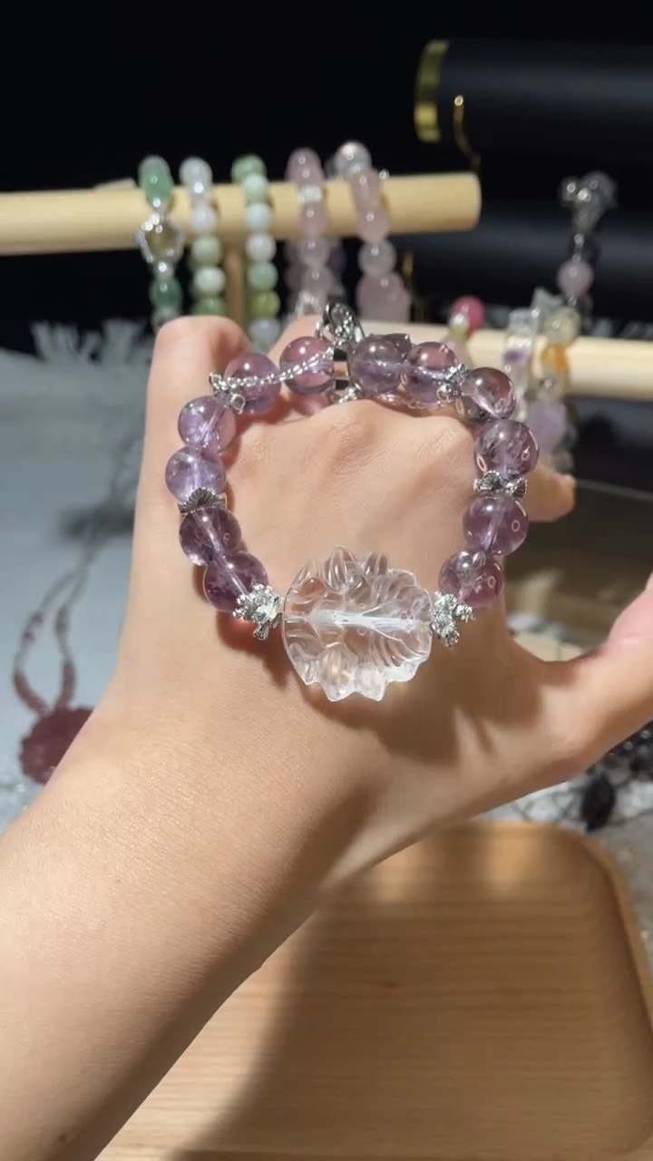 【闪购商品】水晶手链合金紫水+狐牌