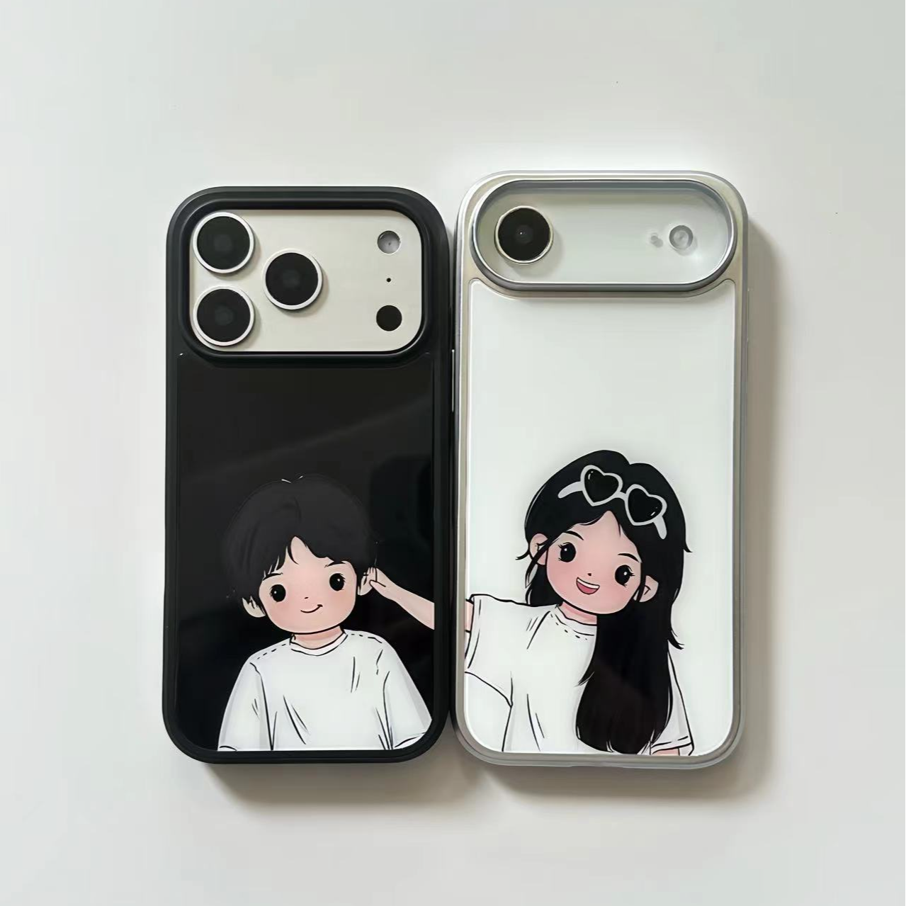 银边玻璃情侣款简约风格适用iPhone17promax手机壳苹果16/1514
