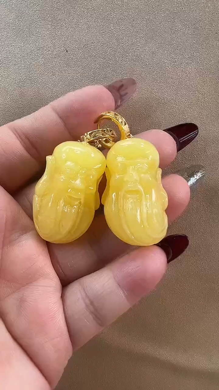 【闪购商品】琥珀耳饰未镶嵌耳环