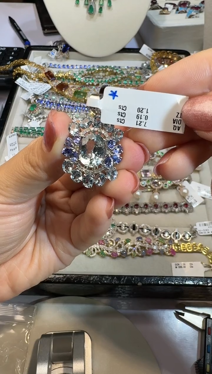 【闪购商品】定制海蓝宝石吊坠未镶嵌吊坠