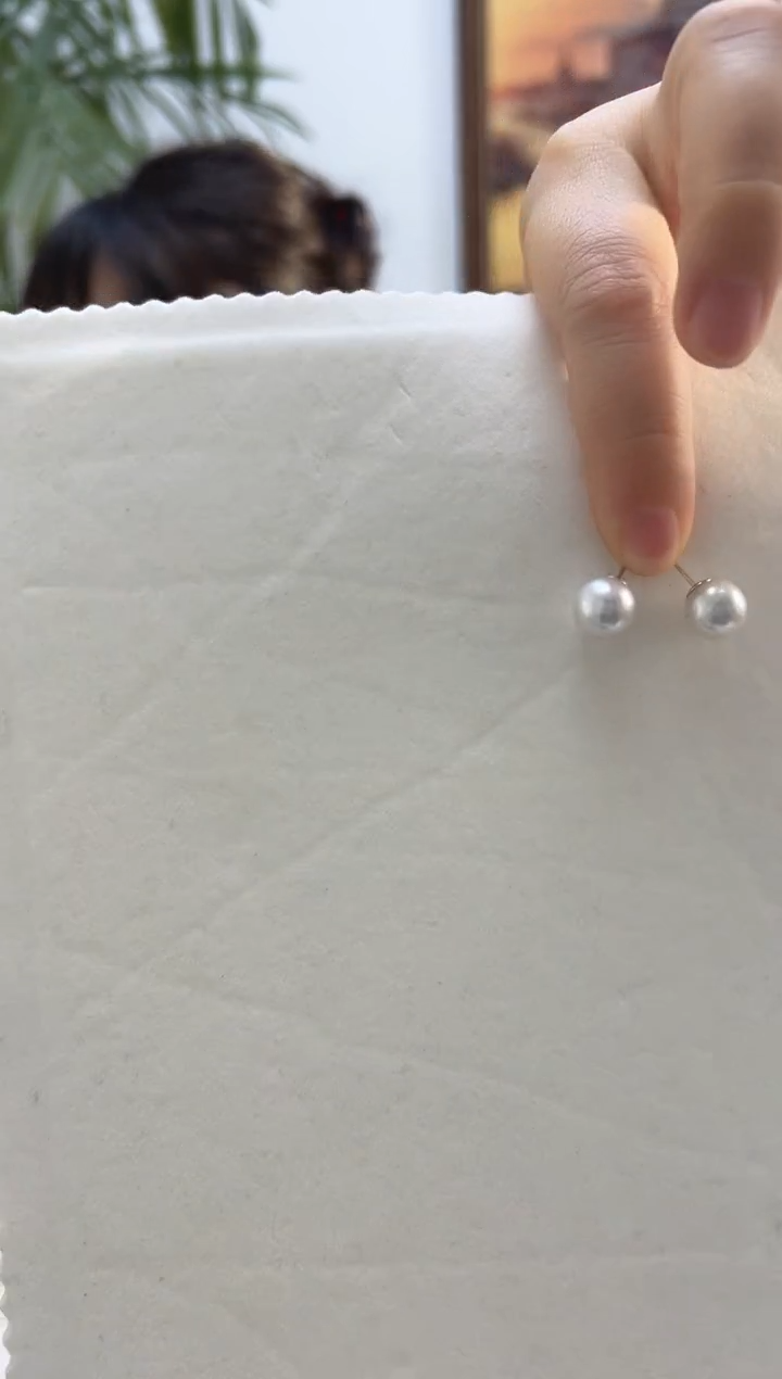 银S925镶嵌耳饰淡水珍珠9-10耳钉