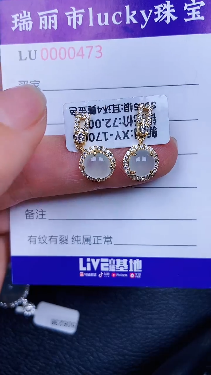 颈饰银S925镶嵌翡翠473