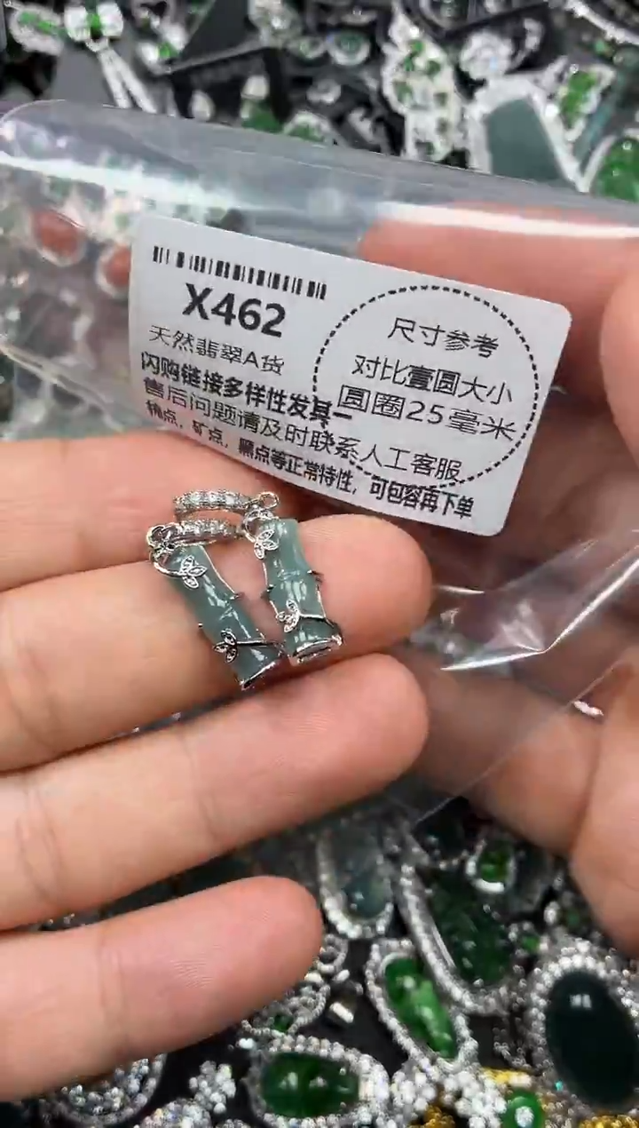 颈饰未镶嵌翡翠X462耳扣