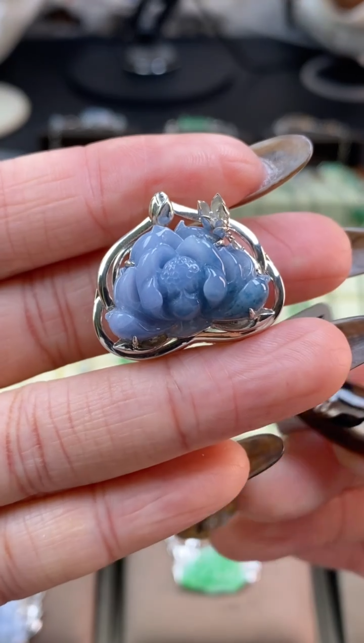 颈饰银S925镶嵌翡翠19574