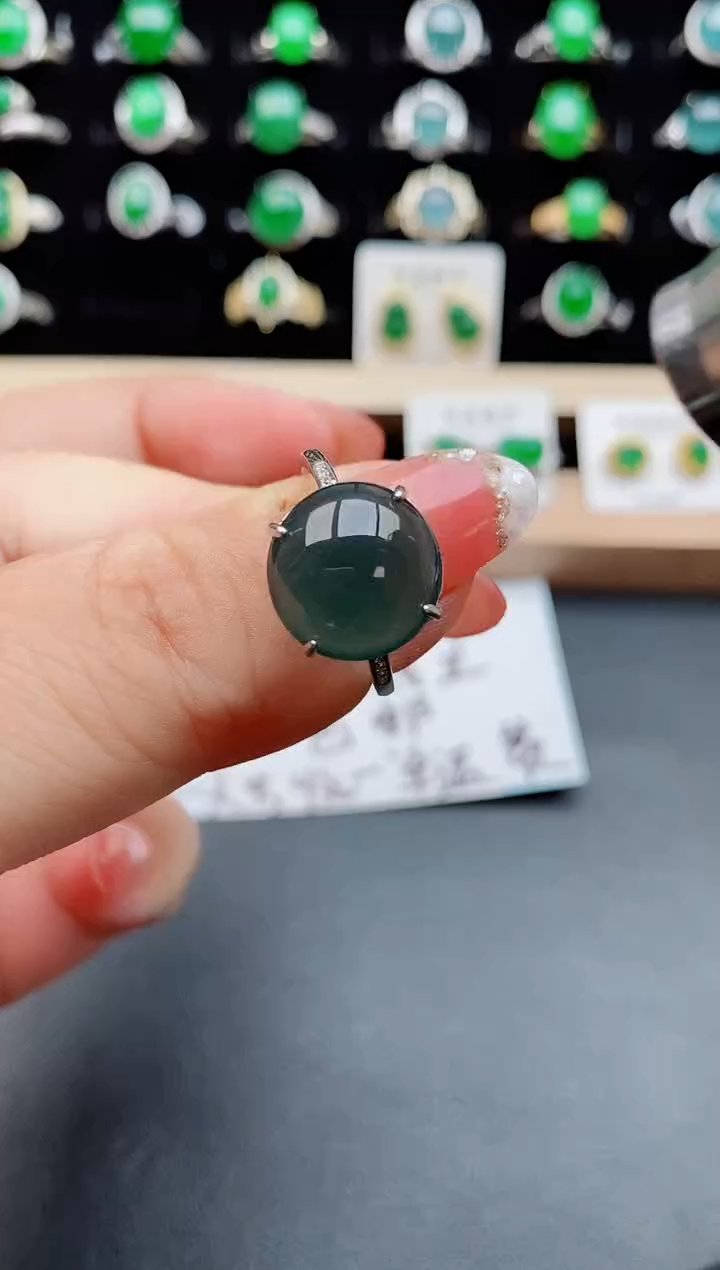 【闪购商品】翡翠戒指银S925镶嵌21221