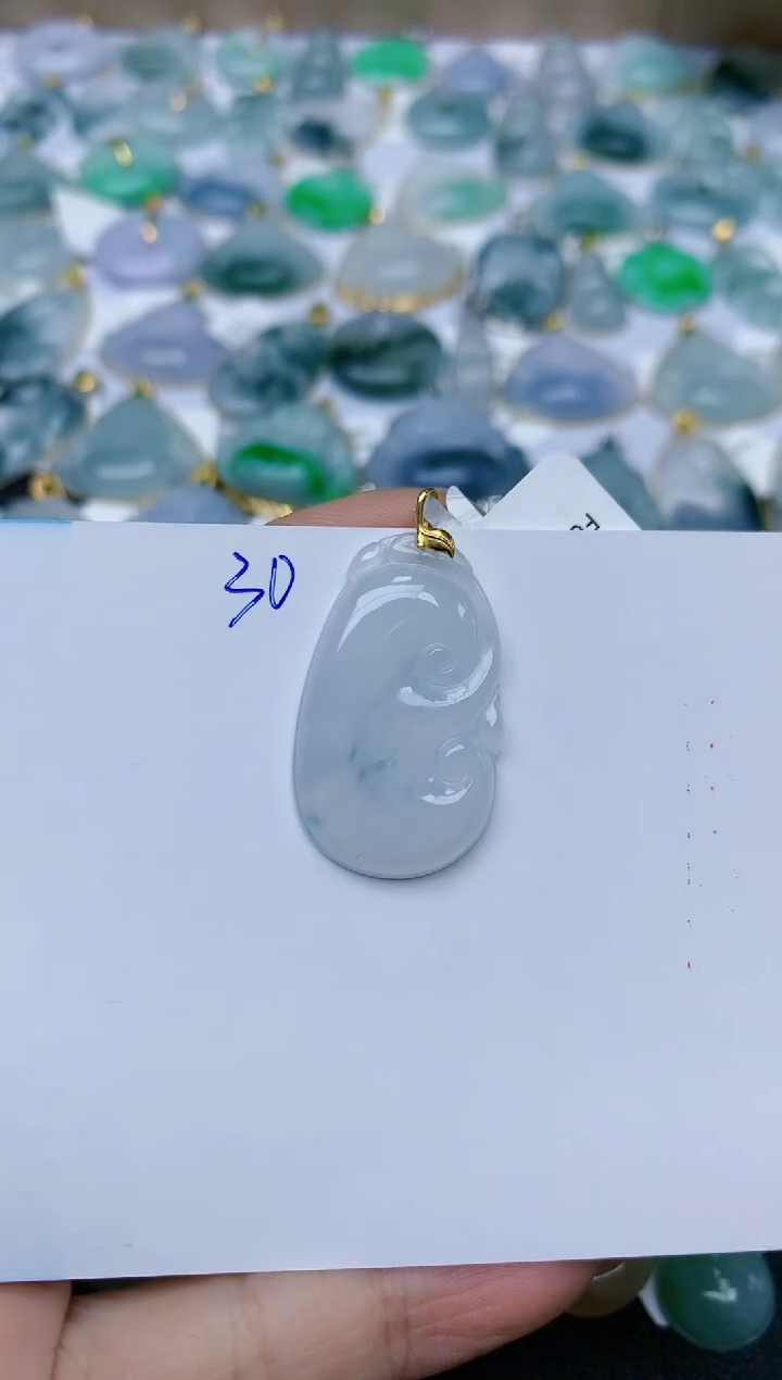 【闪购商品】翡翠颈饰18K金镶嵌天然翡翠A货    30