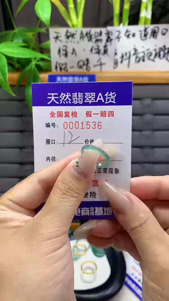 【闪购商品】翡翠戒圈未镶嵌1536天然翡翠A货