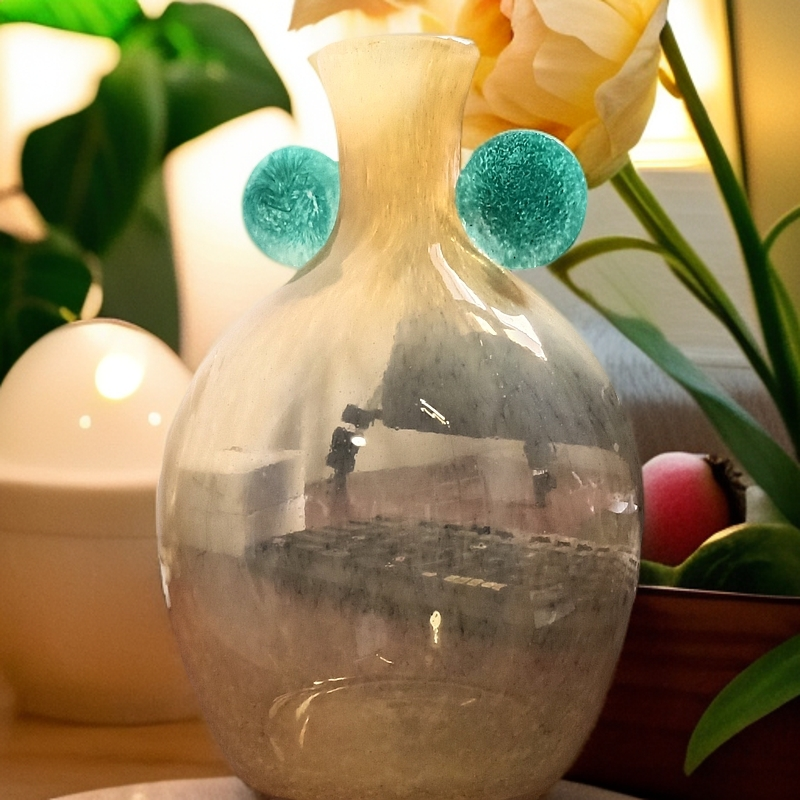 72黄色透明小耳朵玻璃花瓶（高26.5口4.5）