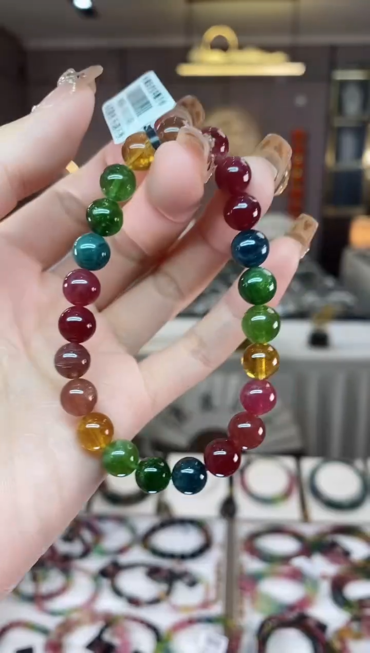 【闪购商品】碧玺单圈手串8mm+未镶嵌一物一证dan