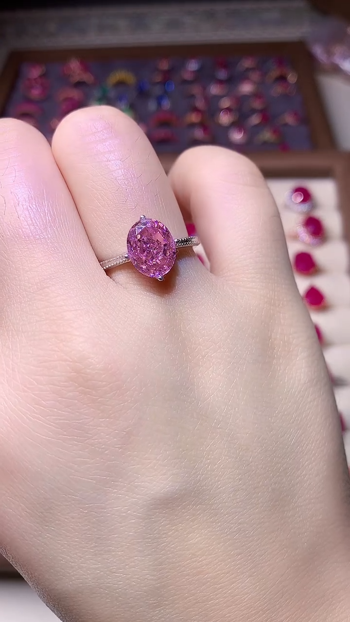 【闪购商品】彩色蓝宝石戒指银S925镶嵌00000