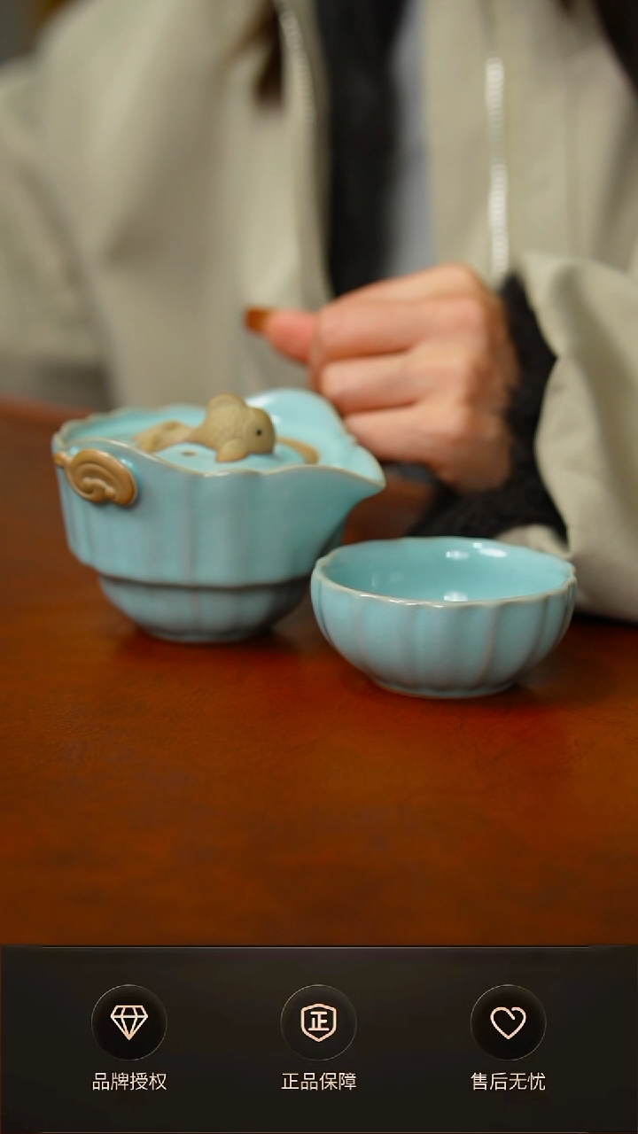 其他天青鱼快客手抓壶不完美 一壶一杯