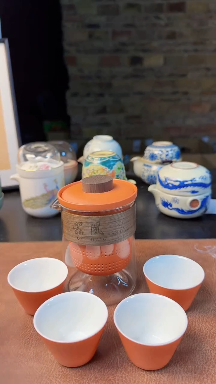 【闪购商品】杯德化羊脂玉瓷，黄龙玉汝旅行快客茶具