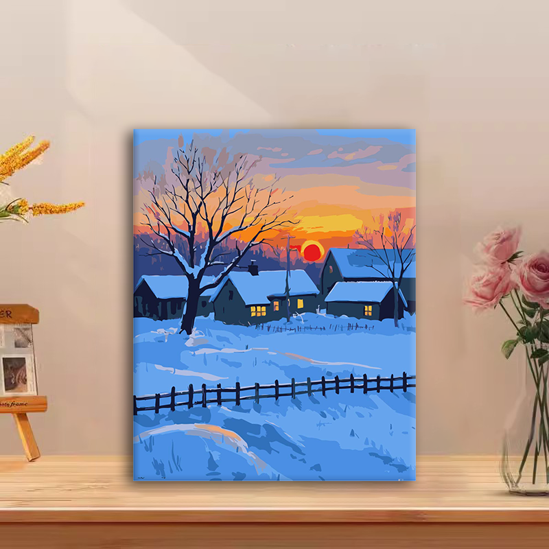 (寂雪闻晖）diy数字油画手绘填色解压治愈手工礼物丙烯客厅装饰画
