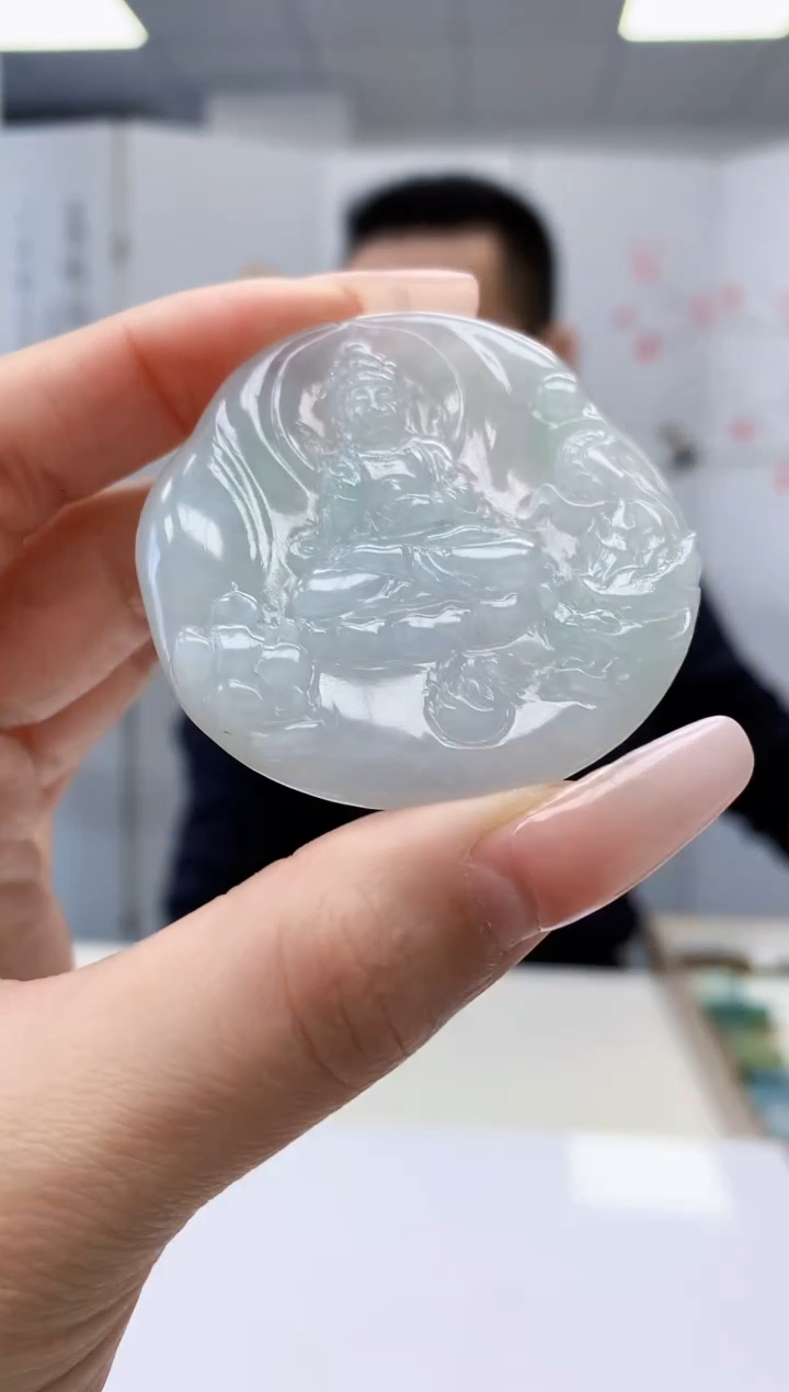 【闪购商品】定制翡翠未镶嵌3916lr-毛货挂件181