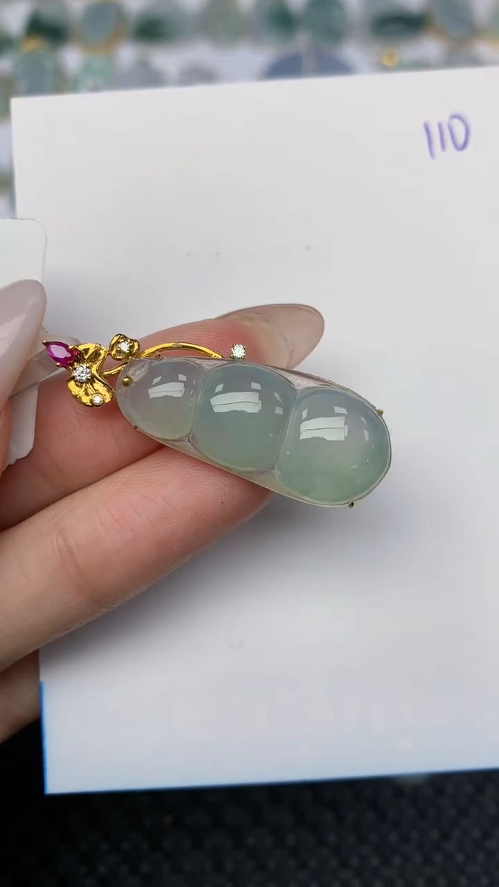 【闪购商品】翡翠颈饰18K金镶嵌天然翡翠A货