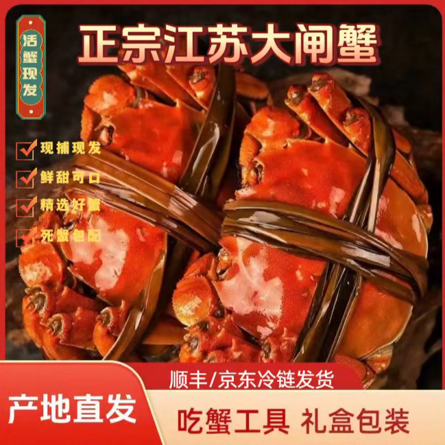 【活蟹现发】鲜活大闸蟹 全公蟹4.0-3.7两 8只/10只 L