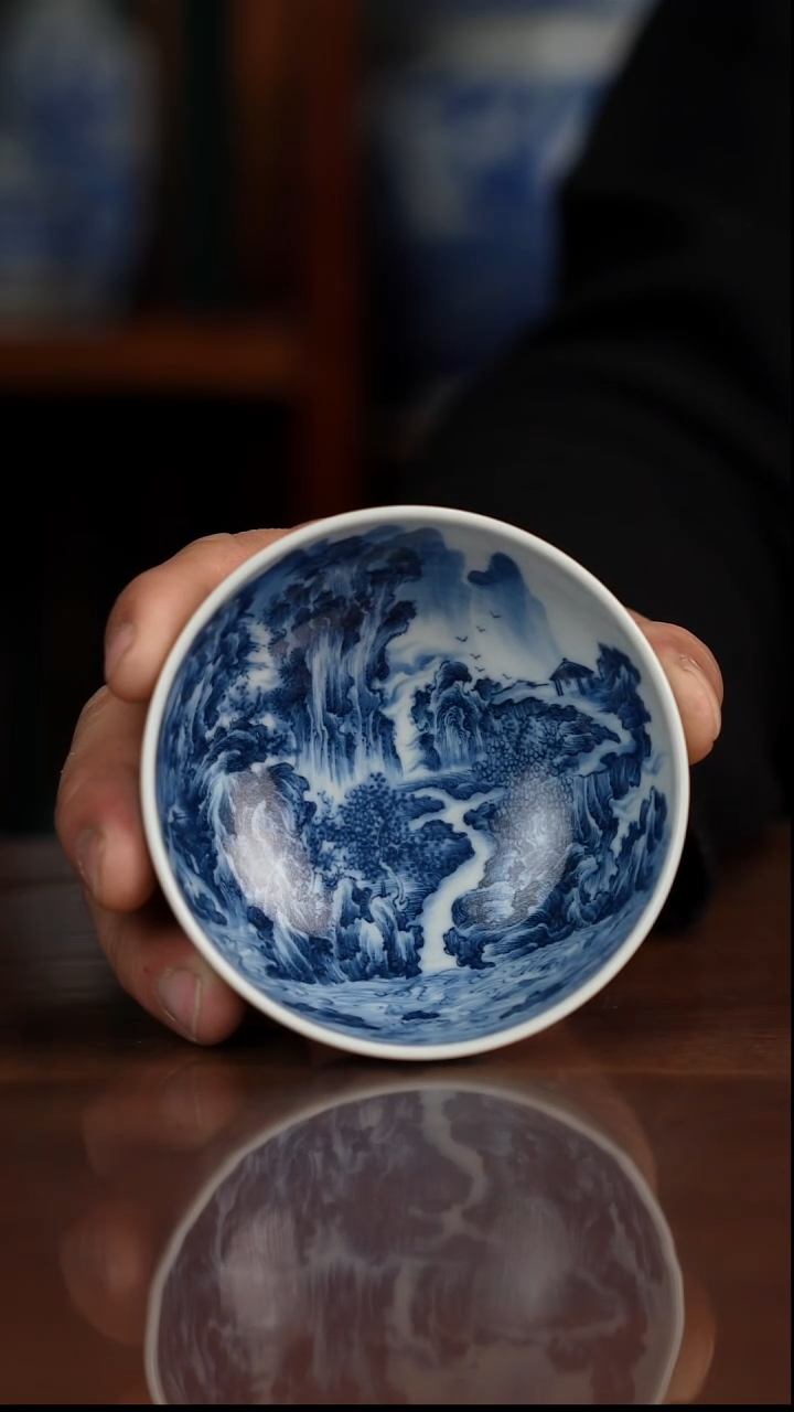 景琳藏青花北派山水江山万里图