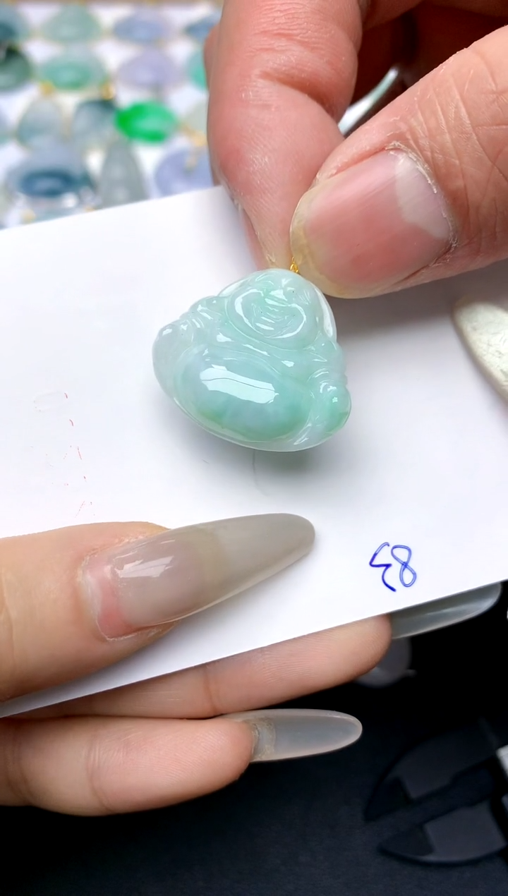 【闪购商品】翡翠颈饰18K金镶嵌天然A货翡翠