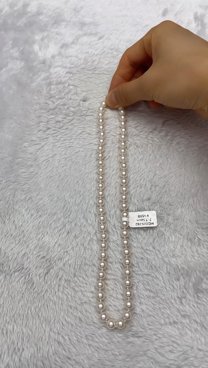 海水珍珠银S925镶嵌项链AK7-7.5mm