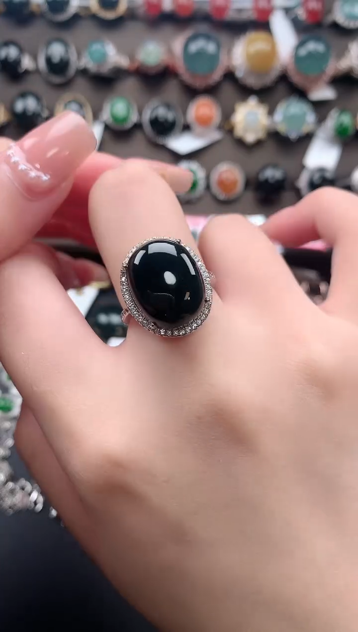 【闪购商品】翡翠戒指银S925镶嵌51245124