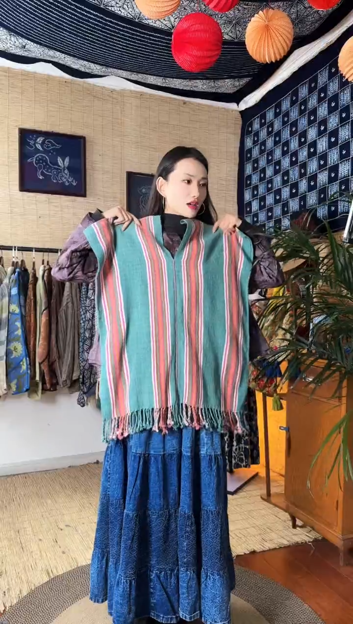 【闪购商品】设计师款条纹流苏短袖