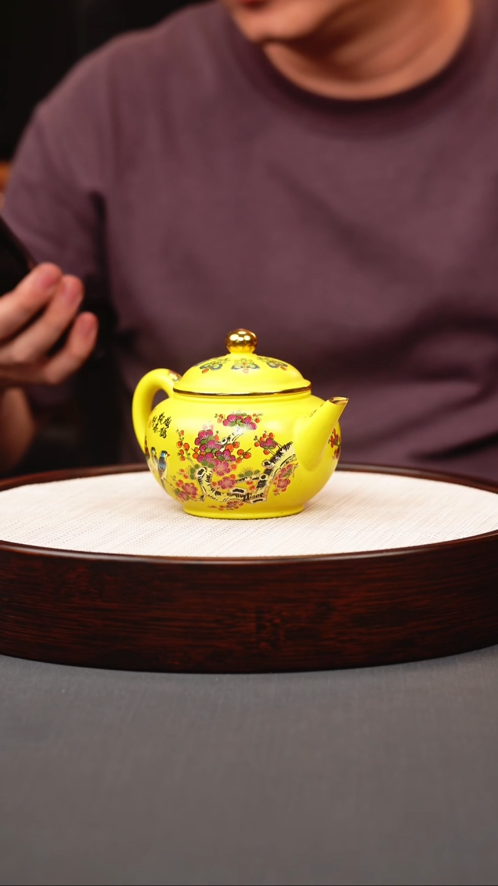 茶壶紫砂芒果段珐琅彩水平