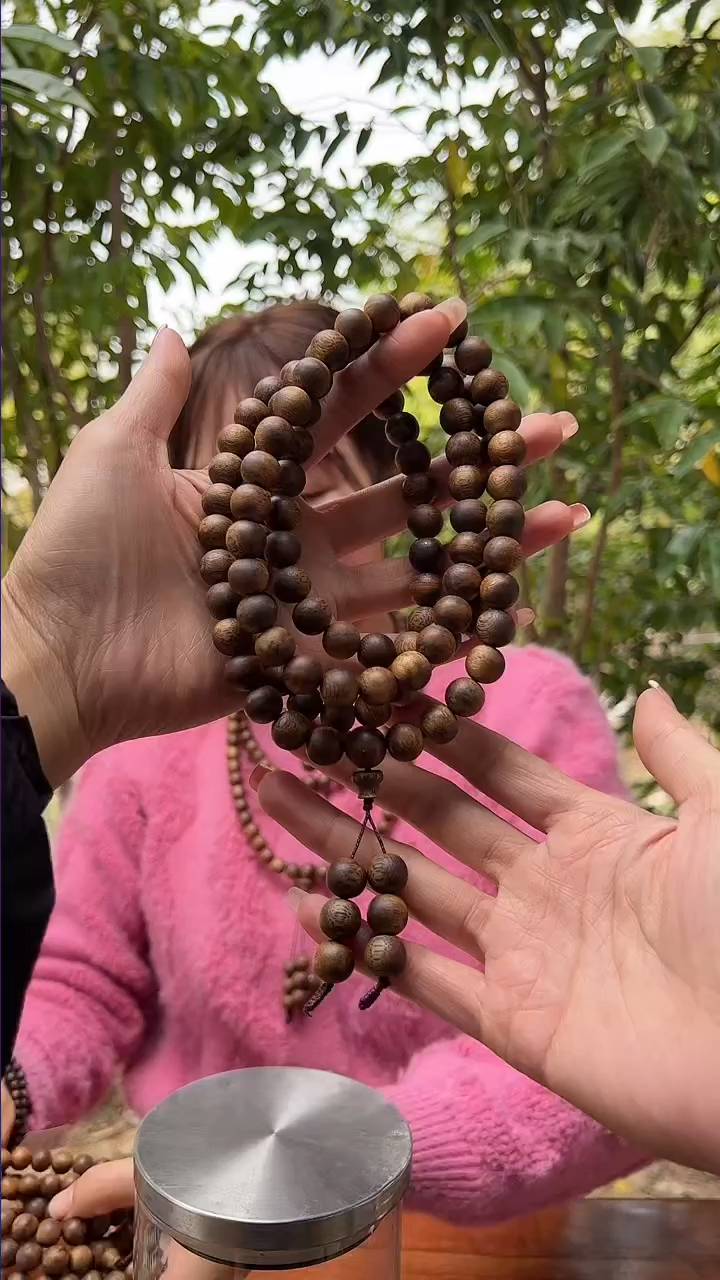 【闪购商品】沉香手串海南白棋老料1.1-61九九圆珠多圈一条