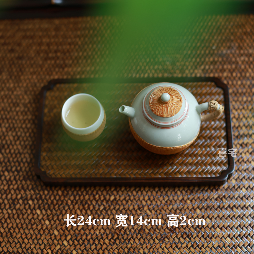 重竹席面大宋干泡台 壶承中式简约茶托杯垫户外茶具