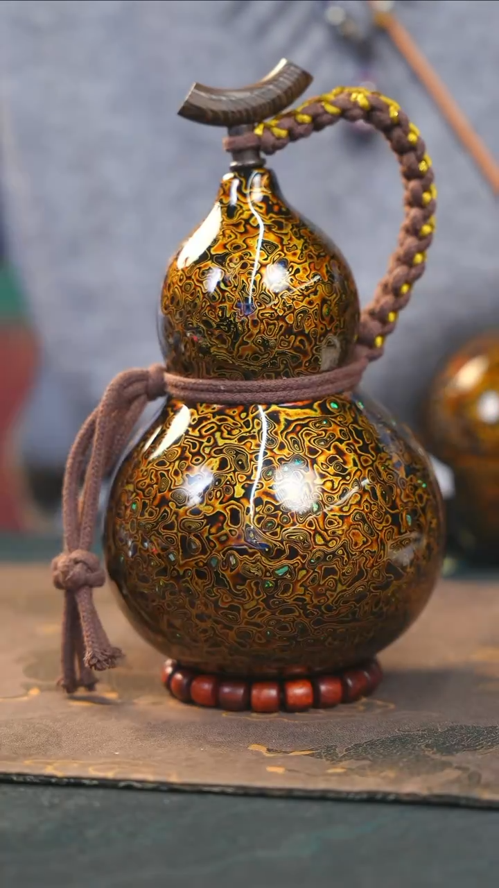 【闪购商品】RH128漆艺酒葫芦不包手串及旋转底座