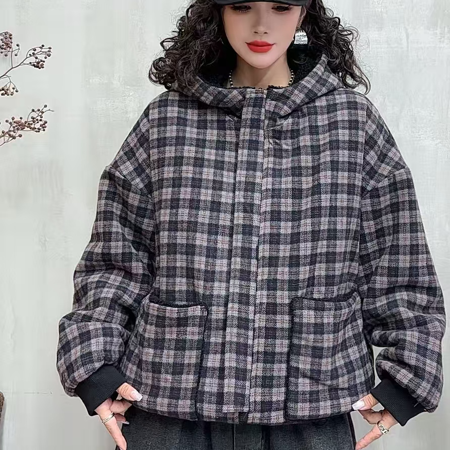 16690新款秋冬加厚休闲减龄双面穿宽松复古棉服外套
