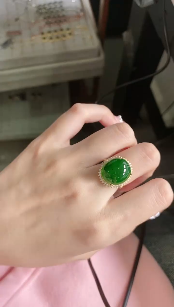 【闪购商品】翡翠戒指银S925镶嵌51151