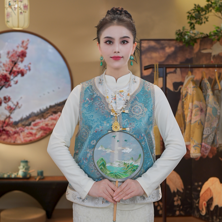 西厢记1043显气质2025秋冬新款重工马甲背心