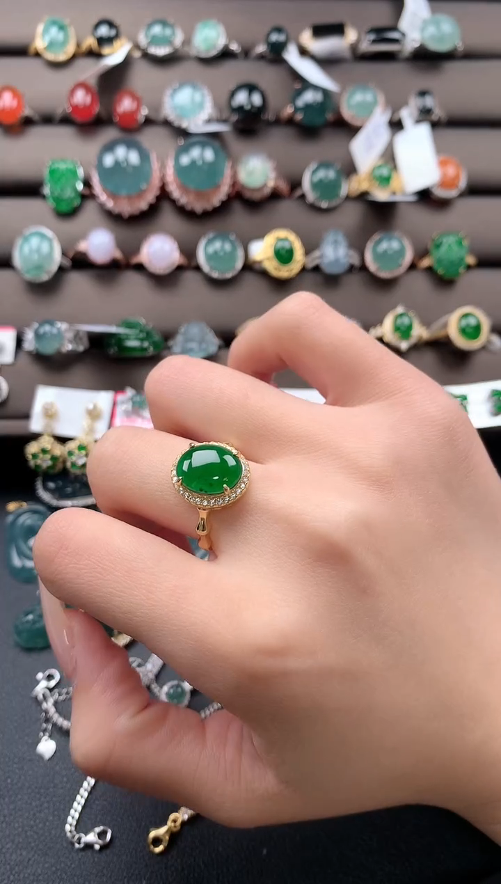 【闪购商品】翡翠戒指银S925镶嵌432432