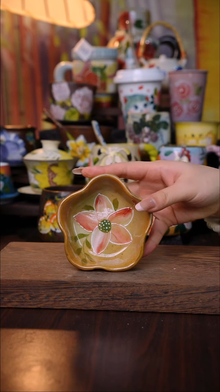 杯子陶泥垚手作 景德镇手工手绘陶瓷器物