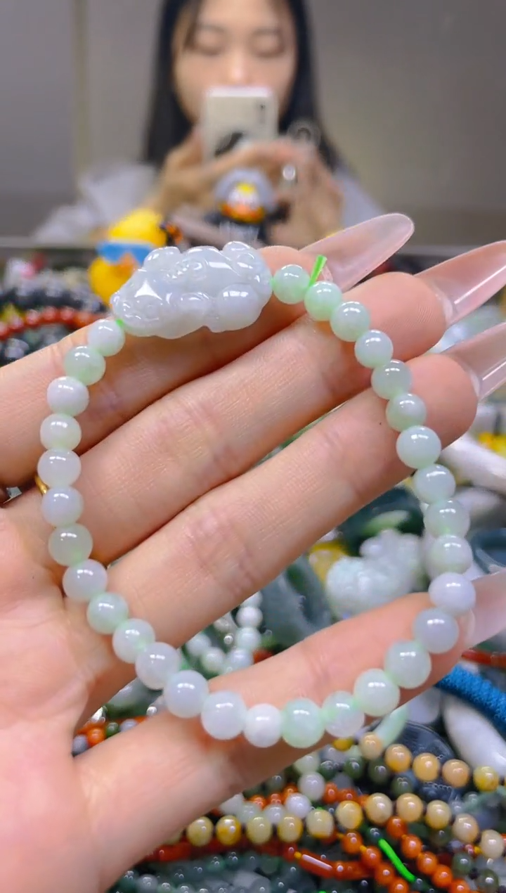 翡翠未镶嵌颈饰5MM/R/翡翠A货一图一物